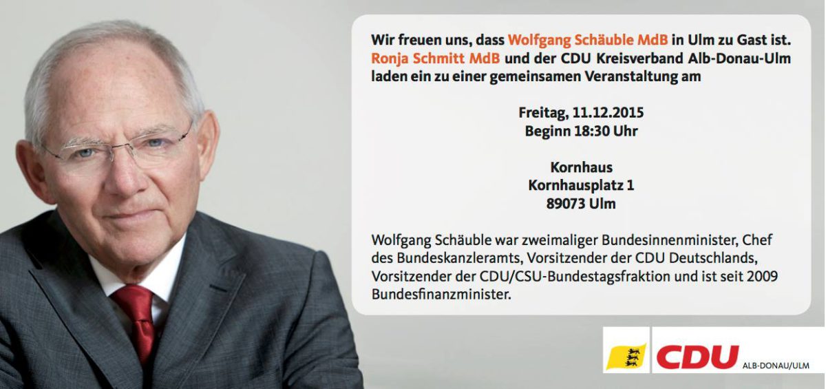 Wolfgang Schäuble MdB in Ulm